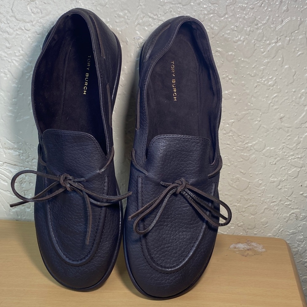 Tory Burch Pebbled Leather Loafers in Dark Brown - Picture 5 of 10